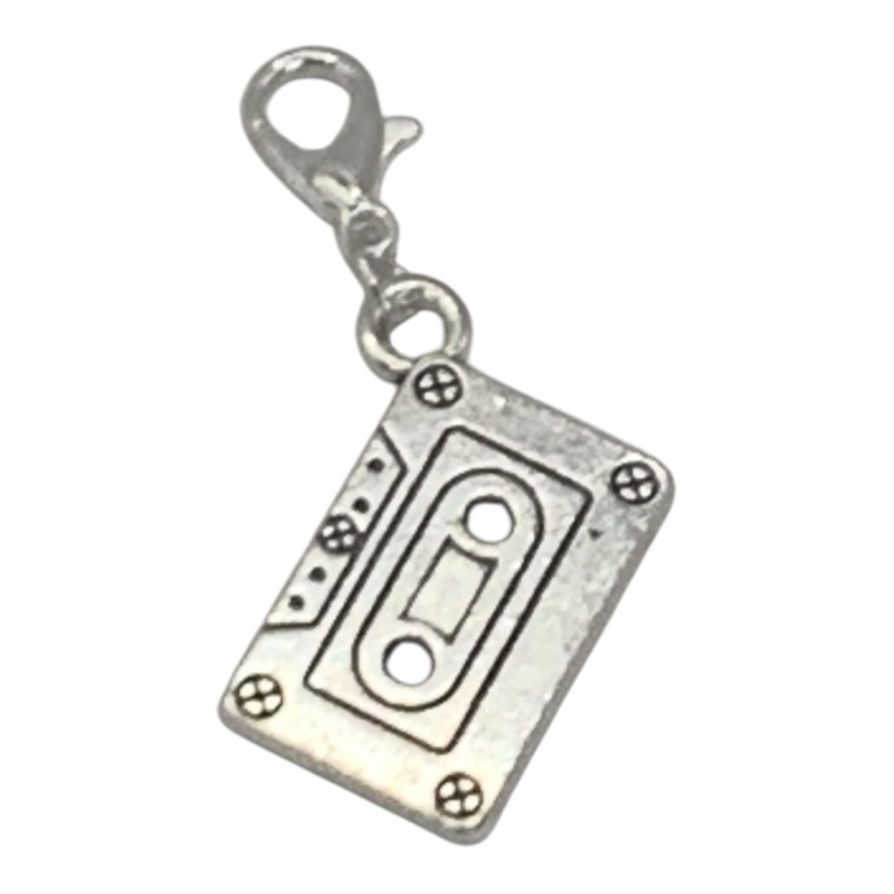 Silver Portable Cassette Vintage Keychain, Bag, or Backpack charm - Picture 2 of 3